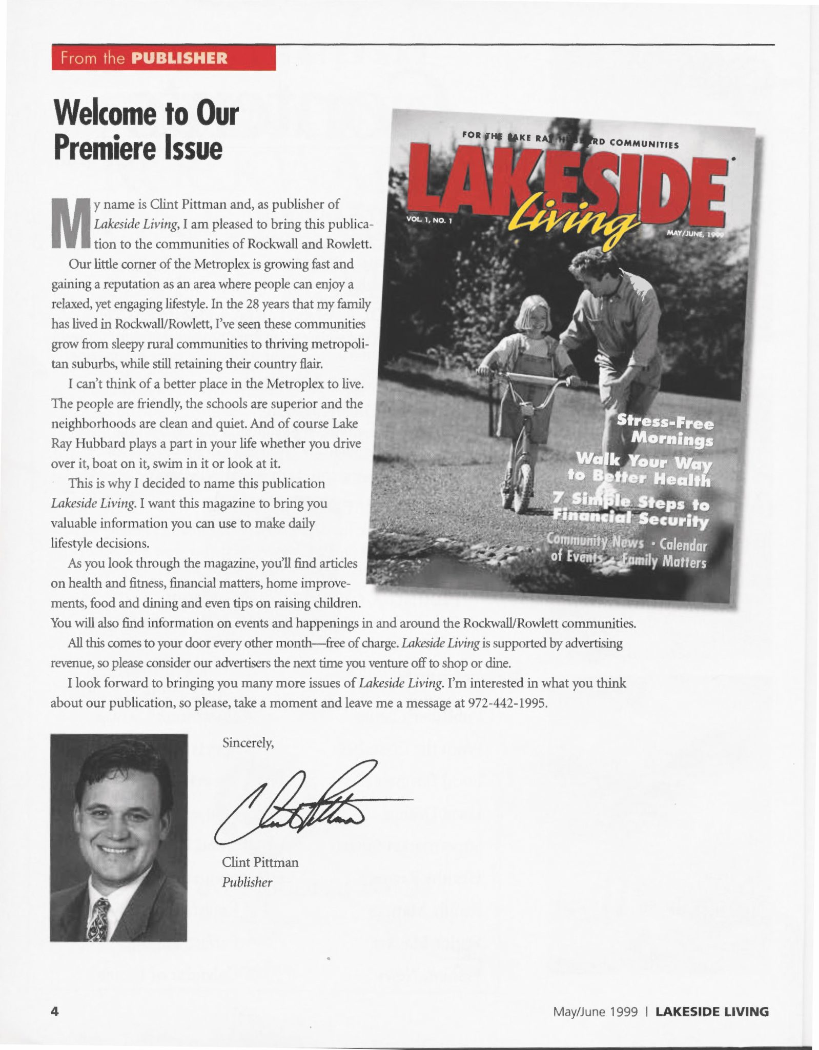 First Issue of Lakeside Living