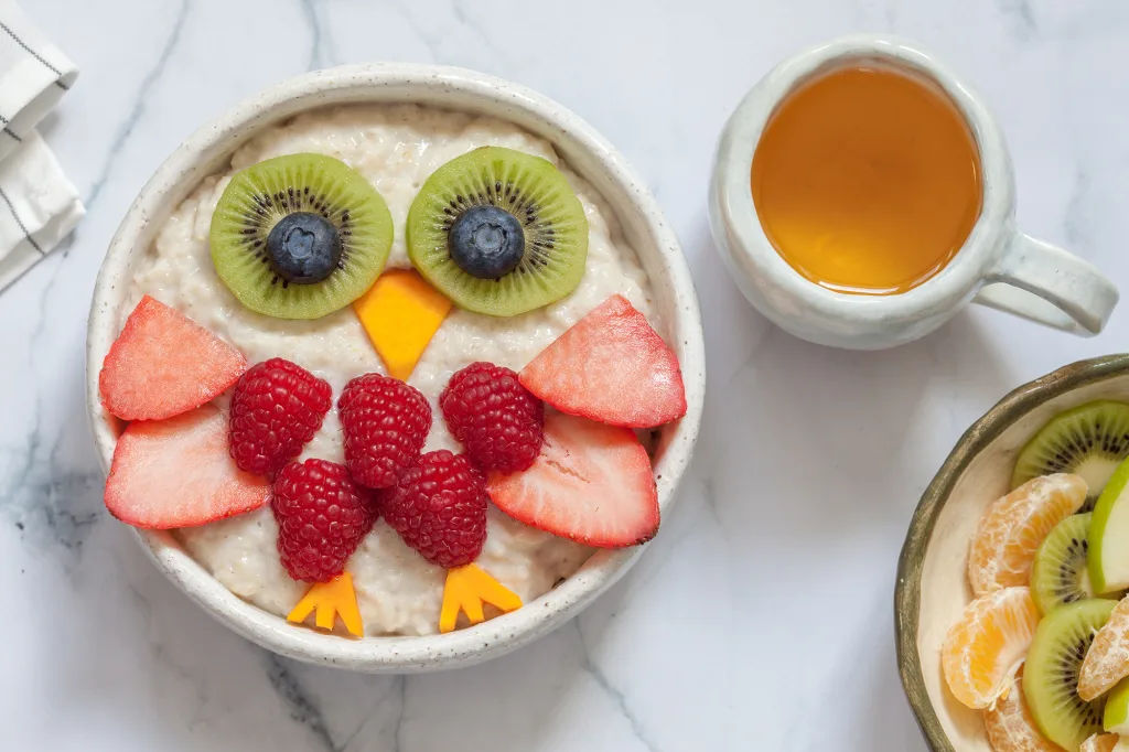 Kids breakfast oatmeal porridge