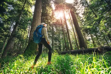 woman hiking through forest Enhance your mind Prioritizing Your Mental Health wellness