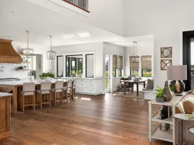 Living Room, Kitchen, and Eating Nook in New Luxury Home flooring faves A Dive into Popular Flooring Options