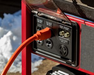 Portable emergency power generator with electrical cord Concept Portable emergency power generator with electrical cord Concept; Power Trip Be Prepared for Outages with a Generator