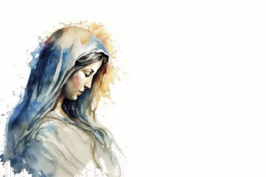 Virgin mary watercolor banner art, Religious design art, Mary, h