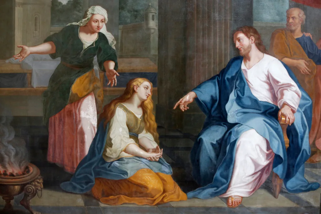 Abbaye aux Dames, Caen Painting depicting Martha and Mary by Rethou (18th century) France
