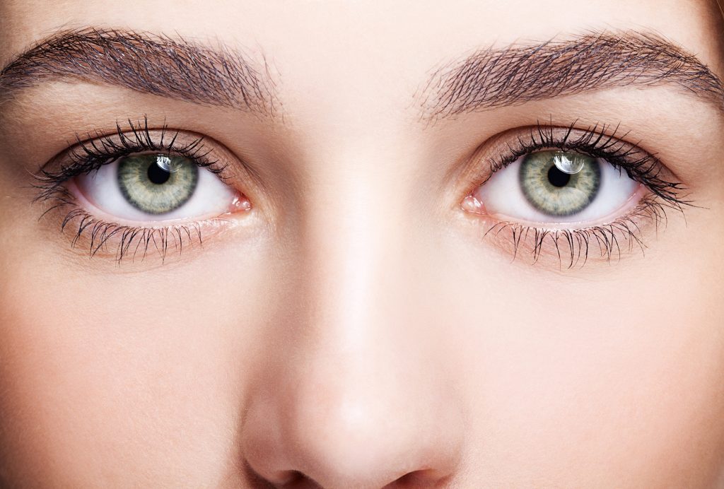 female eye zone and brows with day makeup DRY EYES Set Your Sights on Vision Care;female eye zone and brows with day makeup
