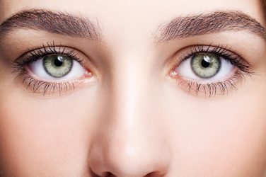 DRY EYES Set Your Sights on Vision Care;female eye zone and brows with day makeup