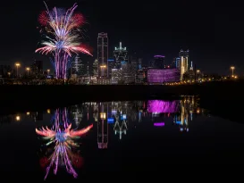 Dallas Skyline New Year Firework a texas countdown