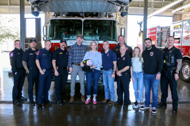 Rockwall County Fire Departments Raise More Than $6,000 for Former Rockwall ISD Teacher with Breast Cancer