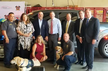 Houston Professional Fire Fighters Association Charitable Foundation presented the HFD Arson Division with two new trucks