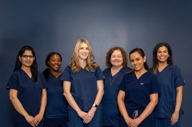Diana Health Allen provider team (left to right): Dr. Rashmi Bolinjkar, Hayley Caruthers, MSN, CNM, Amber Castleberry, CNM, Samantha Eubanks, DNP, CNM Regional Clinical Director, Dr. Mini Chadda, and Sruti Vyas, CNM Not pictured, Whitney Bryner, CNM