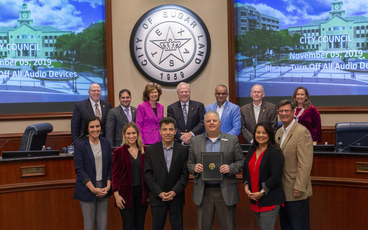 The Sugar Land City Council recently recognized Houston Marriott Sugar Land 