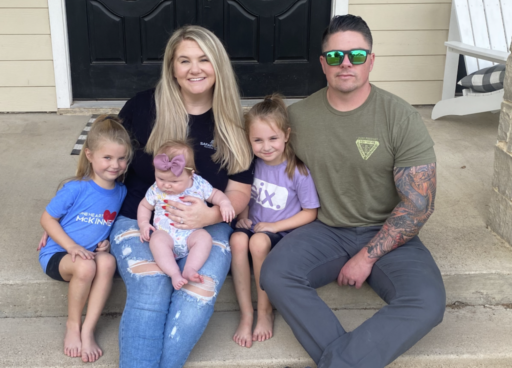 family of 5 sits on steps of home Baylor Scott & White Medical Center — McKinney