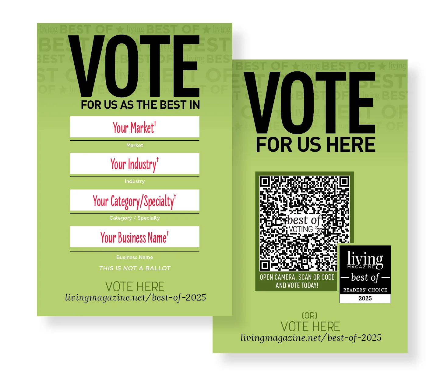 Vote for Us Cards