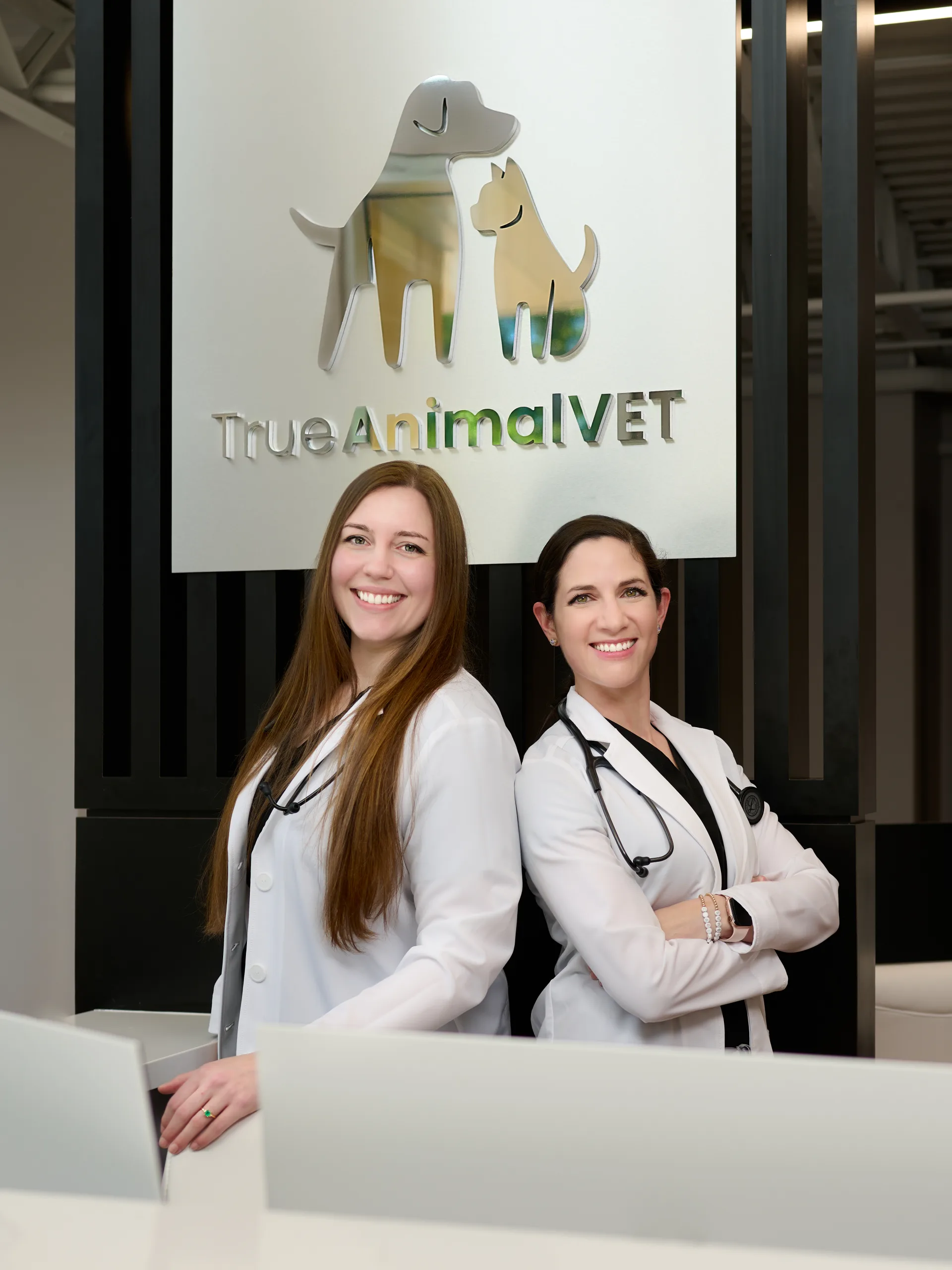 Kathryn Salcetti, DVM, and Lindsay Nicholson, DVM True Animal Vet